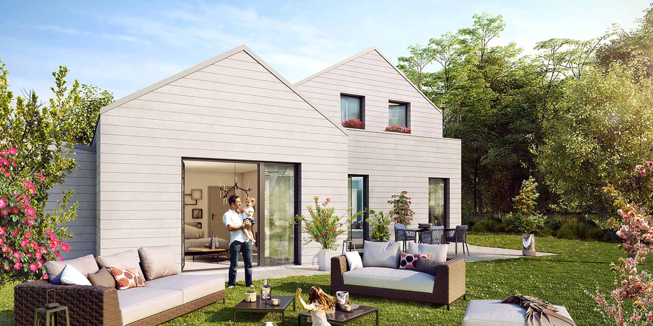 Dans le cadre du programme Villa Loréa, Ossabois va construire des maisons individuelles groupées à ossature bois au sein du parc des Closbilles à Cergy.