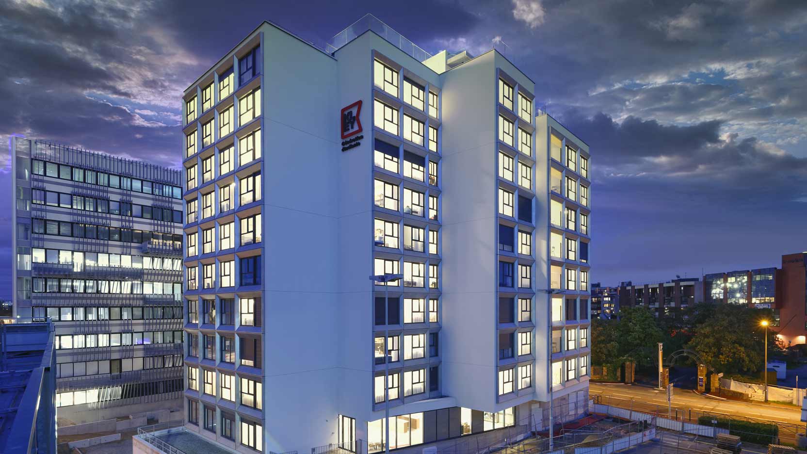 Ossabois a produit hors-site les modules de salles de bain de la résidence étudiante Gymnote II de Kley à Cergy pour le compte de GA Smart Building.