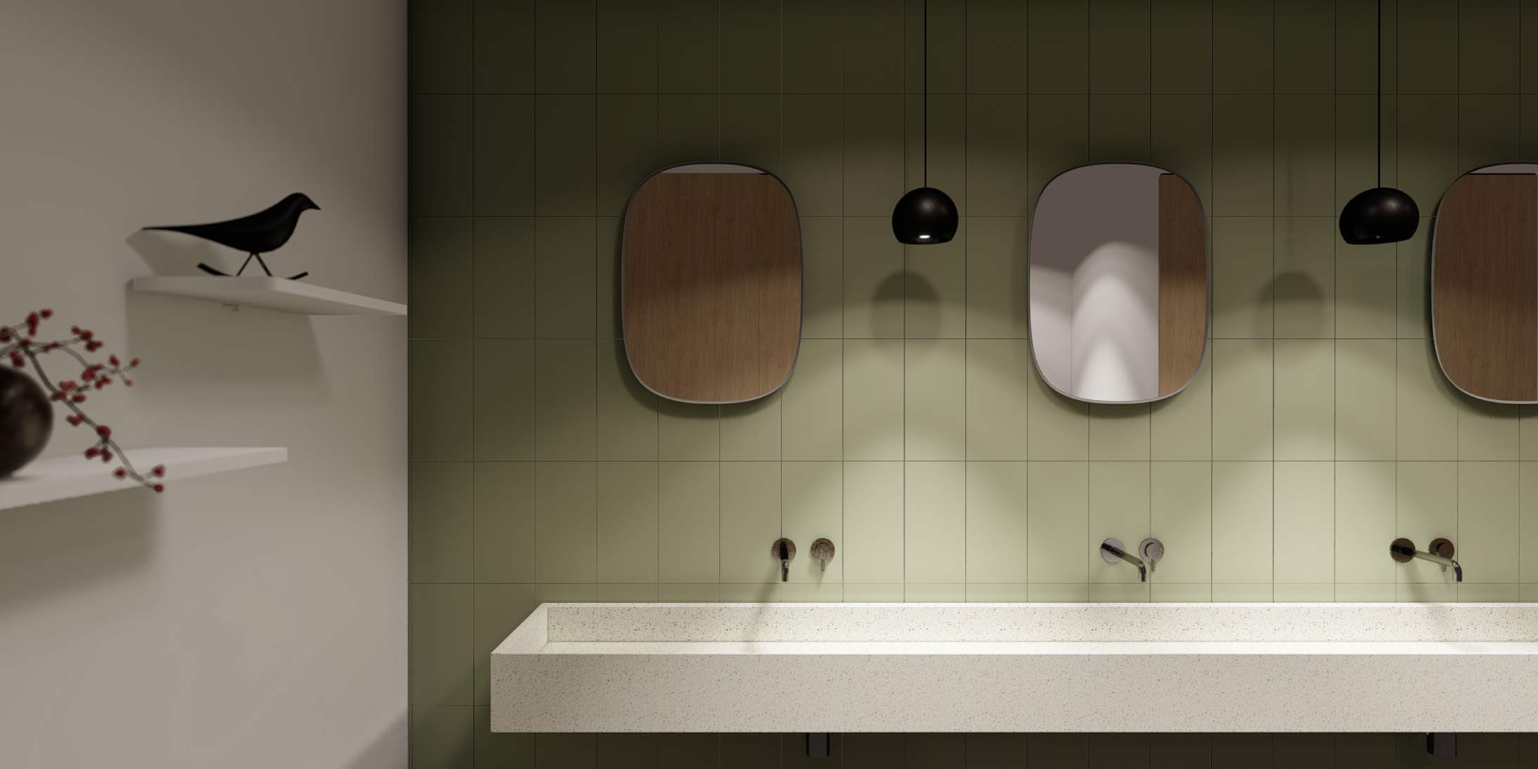 Découvrez la maquette numérique 3D de modules sanitaires réalisés hors-site par Ossabois pour des bâtiments tertiaires.